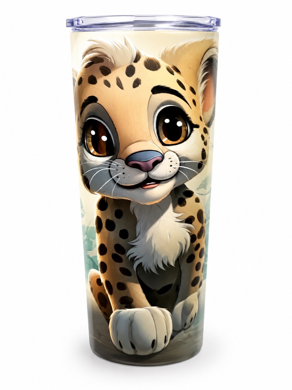 Cute Leopard Cub 20 oz Skinny Tumbler | Animal Lover Gift